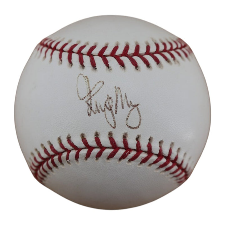 Rudy May New York Yankees Autographed OMLB Baseball JSA COA