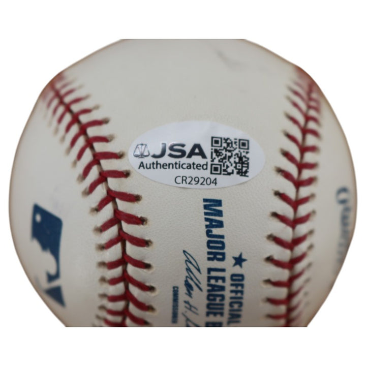 Rudy May New York Yankees Autographed OMLB Baseball JSA COA