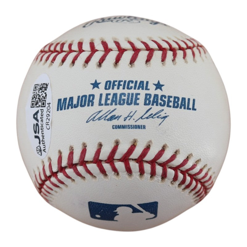 Rudy May New York Yankees Autographed OMLB Baseball JSA COA
