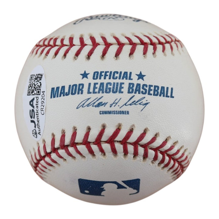 Rudy May New York Yankees Autographed OMLB Baseball JSA COA