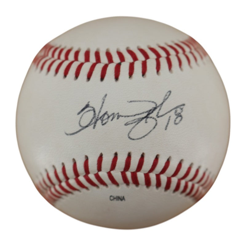 Homer Bush New York Yankees Autographed 100 years Logo OIL Baseball JSA COA