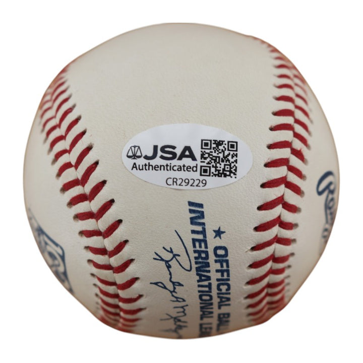 Homer Bush New York Yankees Autographed 100 years Logo OIL Baseball JSA COA