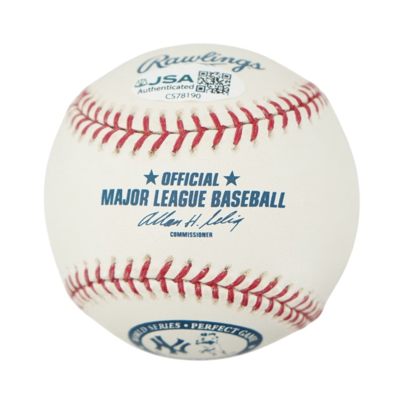 Don Larsen New York Yankees Signed Inscribed Rawlings OMLB Baseball JSA COA