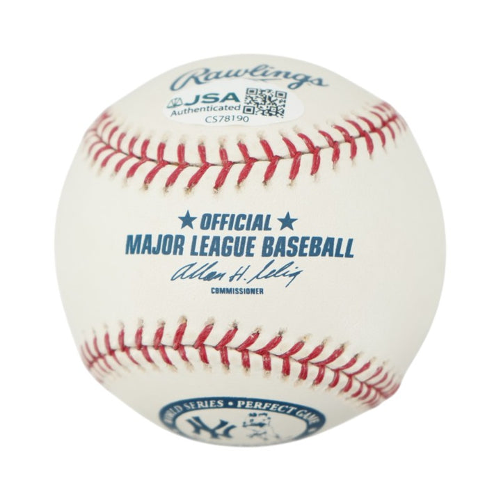 Don Larsen New York Yankees Signed Inscribed Rawlings OMLB Baseball JSA COA
