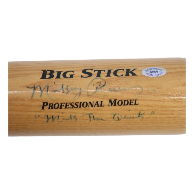 Mickey Rivers Yankees Angels Rangers Autographed Inscribed Adirondack Pro Big Stick Bat JSA  COA