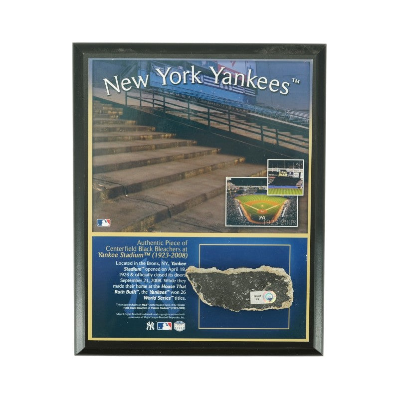 New York Yankees Plaque Authentic Black Seats Piece From Old Yankee Stadium Steiner COA