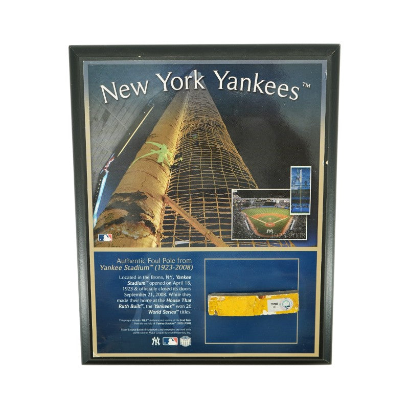 New York Yankees Plaque Authentic Foul Pole Piece From Old Yankee Stadium Steiner LOA