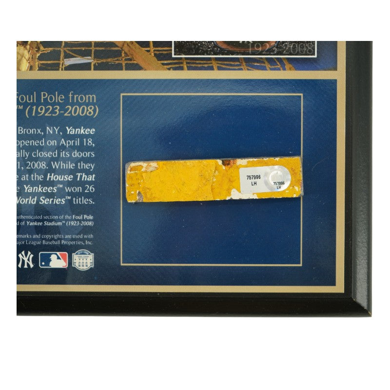 New York Yankees Plaque Authentic Foul Pole Piece From Old Yankee Stadium Steiner LOA