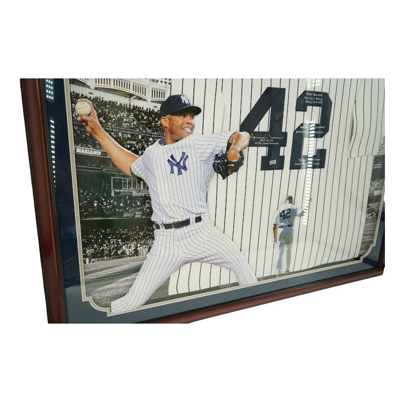 Mariano Rivera New York Yankees Autographed Framed Jersey 28x36 3D Printed Steiner COA