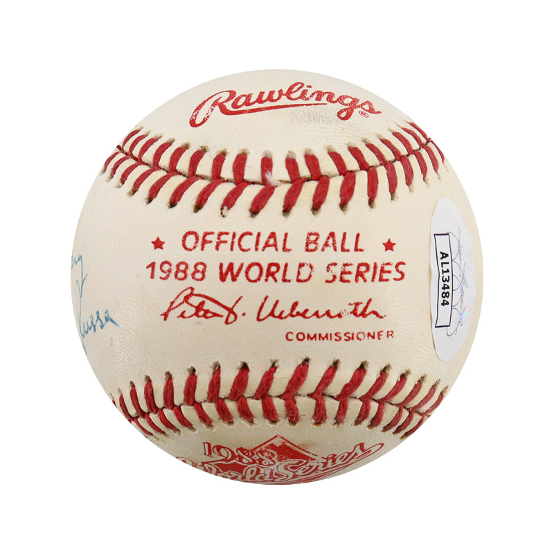 Tom Lasorda and Tony LaRussa Dual Signed 1988 World Series Logo Baseball (JSA #AL13484)