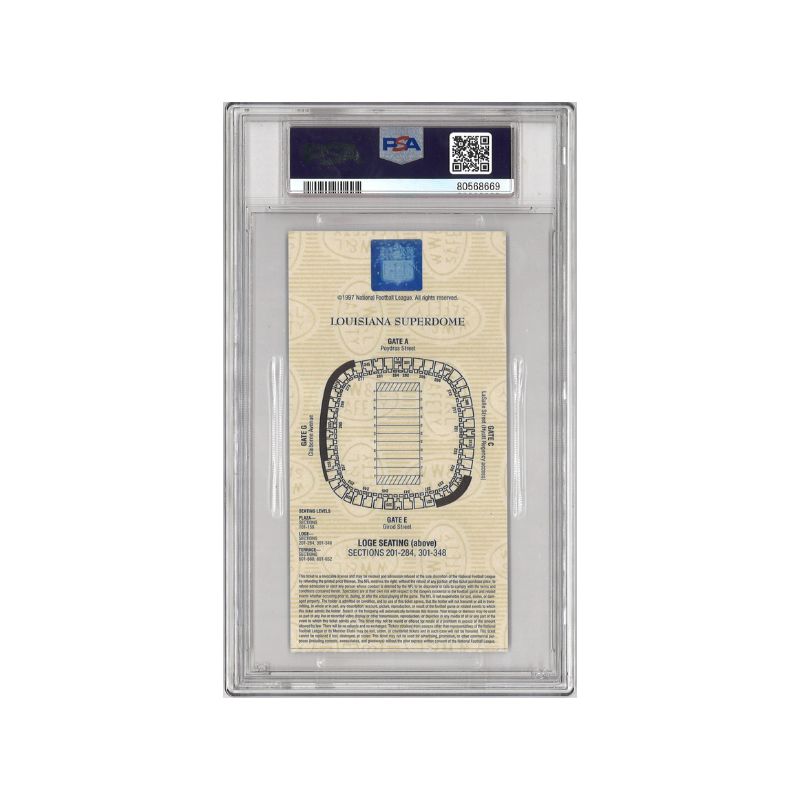1997 Super Bowl XXXI Ticket Stub Blue Variation PSA 2 (MK) - Desmond Howard MVP