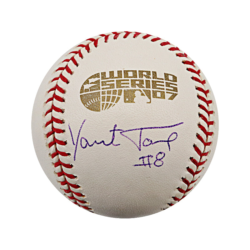 Yorvit Torrealba Colorado Rockies Autographed Signed 2007 World Series Logo Baseball (JSA COA)