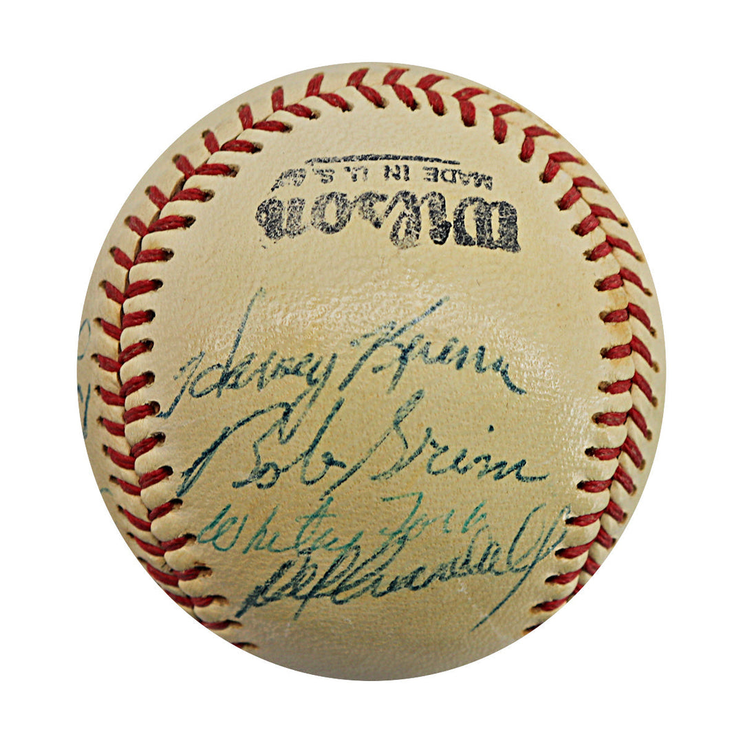 Ford, Snider, Schoendienst 1954 Ed Lopat's All Stars Multi Signed Autographed Wilson OML Baseball (JSA LOA #ZZ25676)