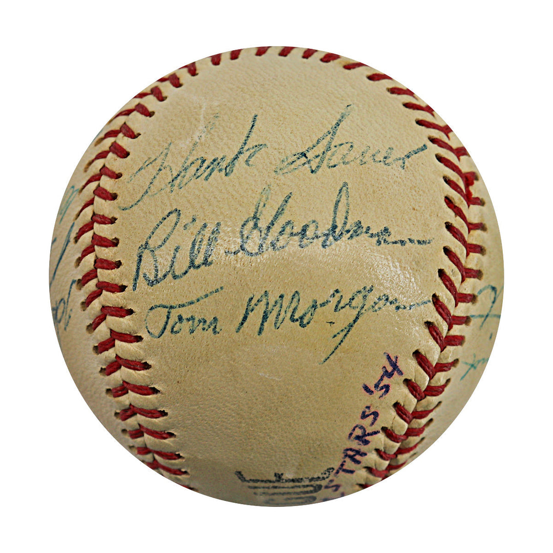 Ford, Snider, Schoendienst 1954 Ed Lopat's All Stars Multi Signed Autographed Wilson OML Baseball (JSA LOA #ZZ25676)