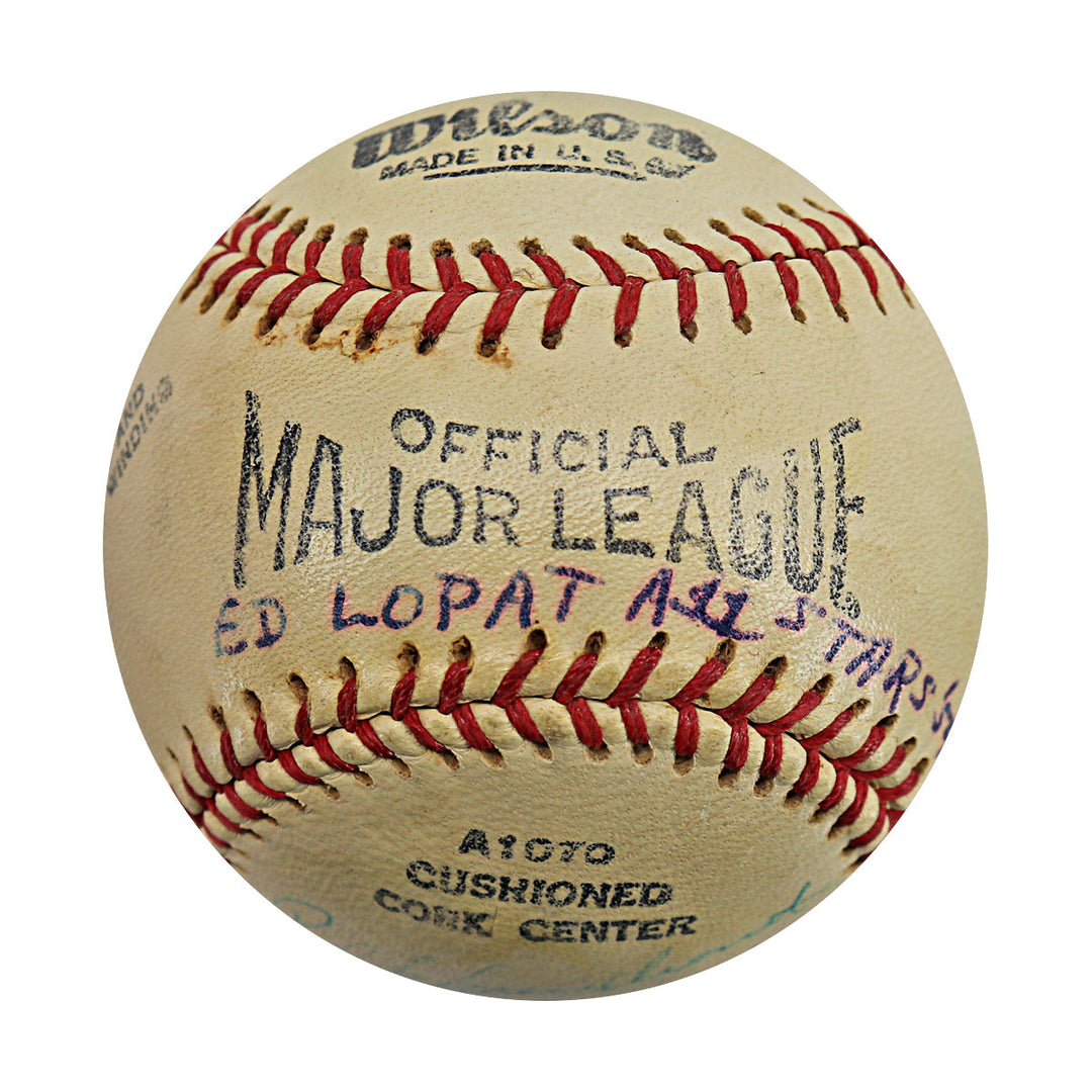 Ford, Snider, Schoendienst 1954 Ed Lopat's All Stars Multi Signed Autographed Wilson OML Baseball (JSA LOA #ZZ25676)