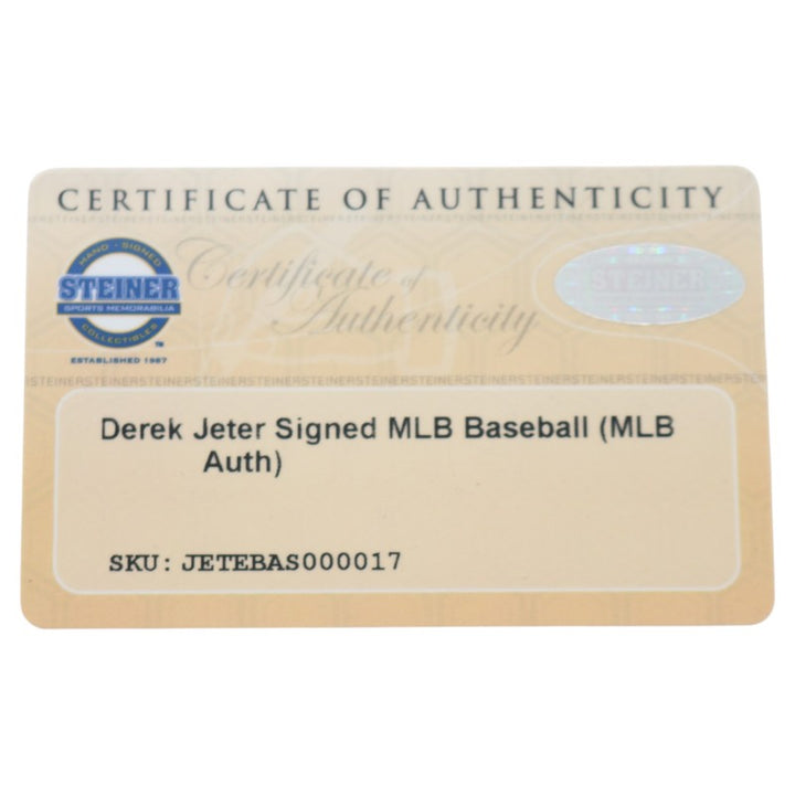 Derek Jeter New York Yankees Autographed OMLB Baseball MLB/Steiner COA