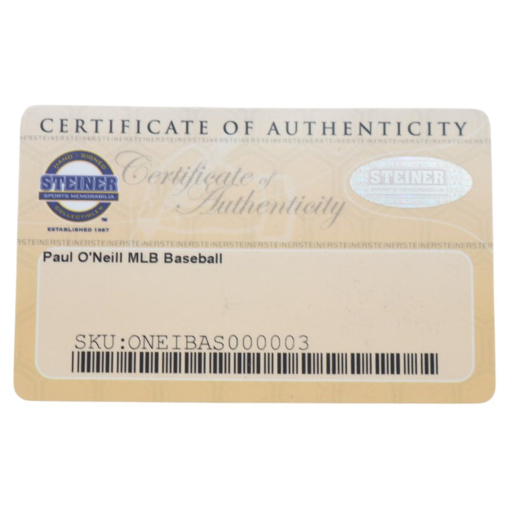 Paul O'Neill New York Yankees Autographed OMLB Baseball Steiner COA