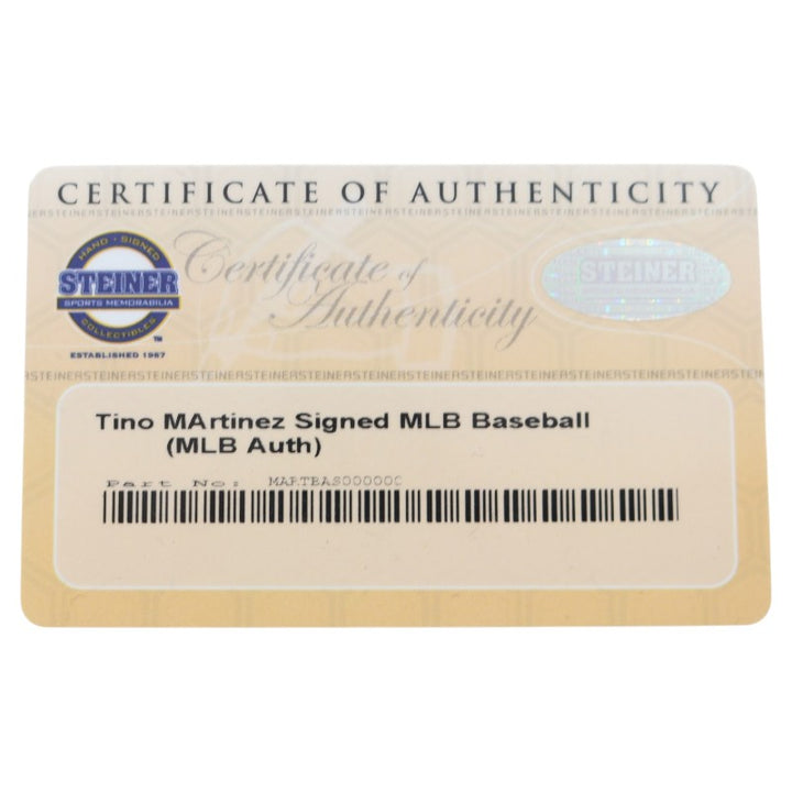 Tino Martinez New York Yankees Autographed OMLB Baseball MLB/Steiner COA