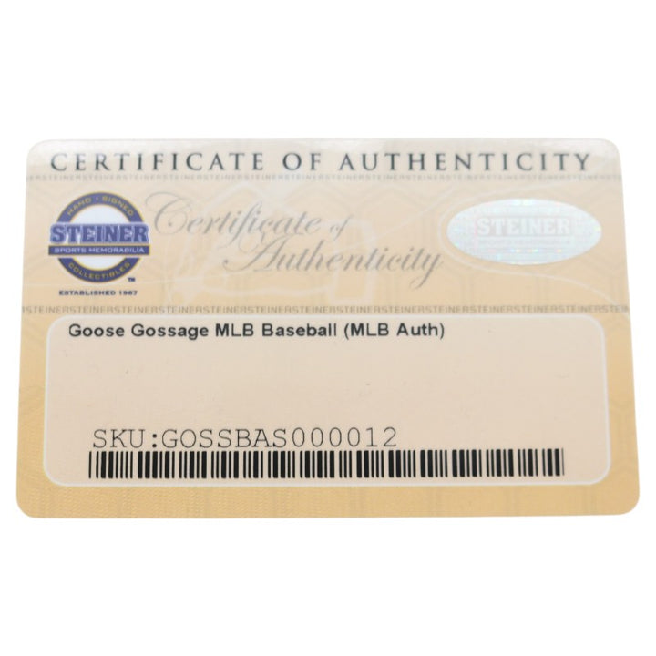 Goose Gossage New York Yankees Autographed OMLB Baseball MLB/Steiner COA