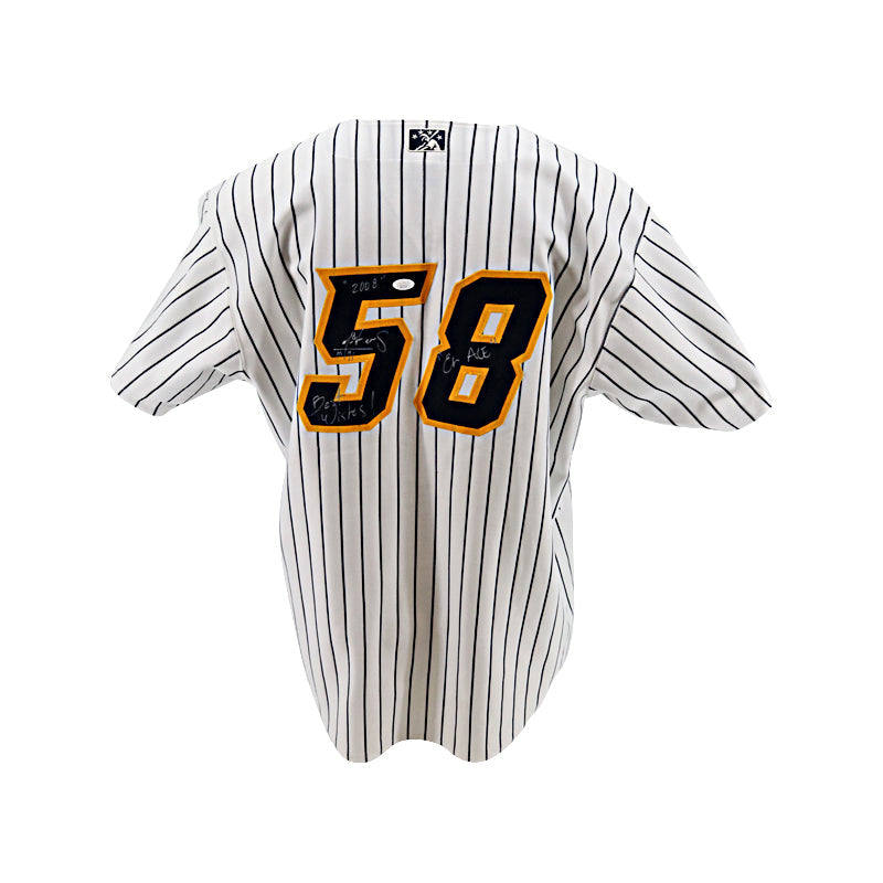 Alfredo Aceves Trenton Thunder Autographed Signed Multi Inscribed Game Used Jersey (Trenton Thunder LOA & JSA COA)