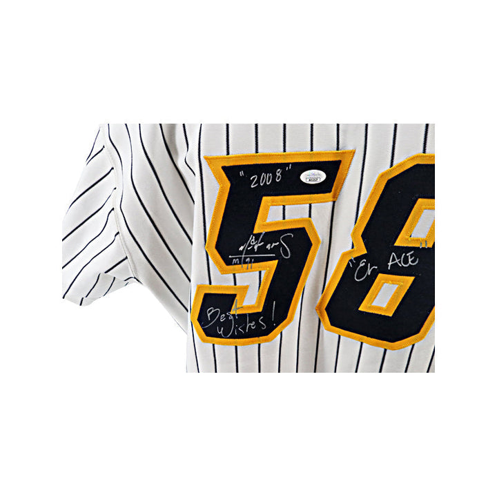Alfredo Aceves Trenton Thunder Autographed Signed Multi Inscribed Game Used Jersey (Trenton Thunder LOA & JSA COA)