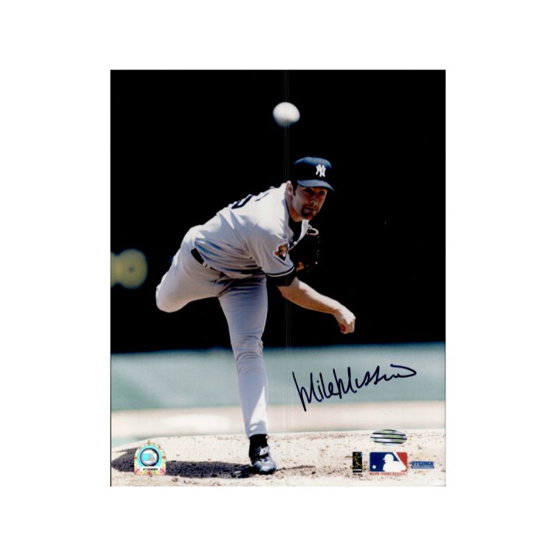 Mike Mussina New York Yankees Autographed Signed 8x10 Photo Pitching (MLB Holo Steiner COA)