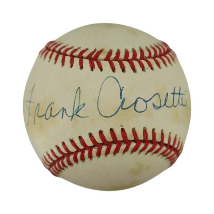 Frank Crosetti New York Yankees Autographed Official American League Baseball Beckett AUTH
