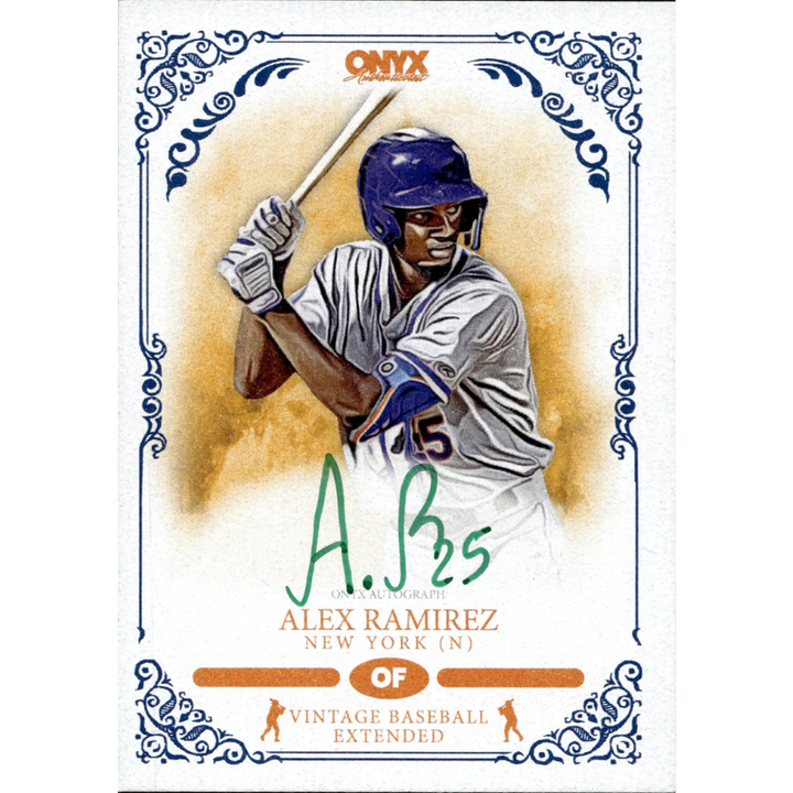 2022 Onyx Vintage Baseball Extended Green Ink Auto Alex Ramirez #VAAR New York Mets (B)