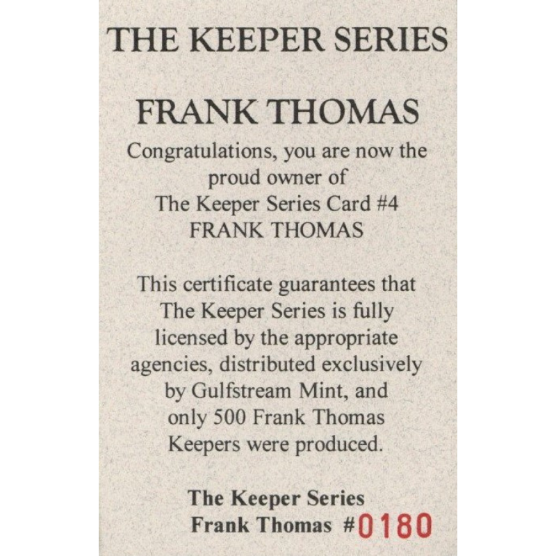 Frank Thomas Chicago White Sox 1990 Topps Vintage Keeper Metal Card #180/500