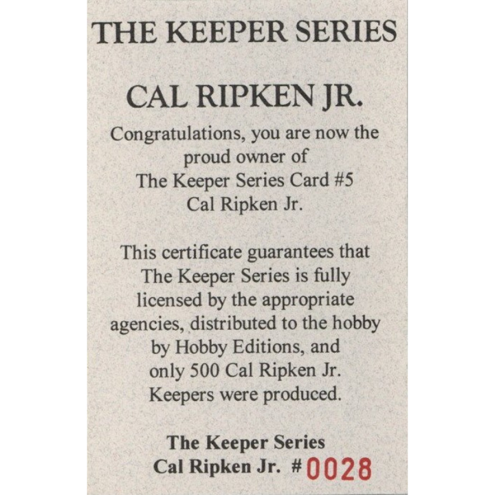 Cal Ripken Jr. Baltimore Orioles 1982 Topps Vintage Keeper Metal Card #28/500