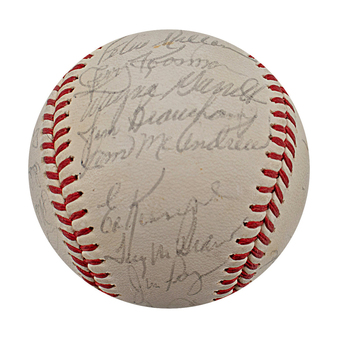 Seaver Berra Mays 1973 New York Mets 28 Signature Team Signed ONL Baseball (JSA LOA)