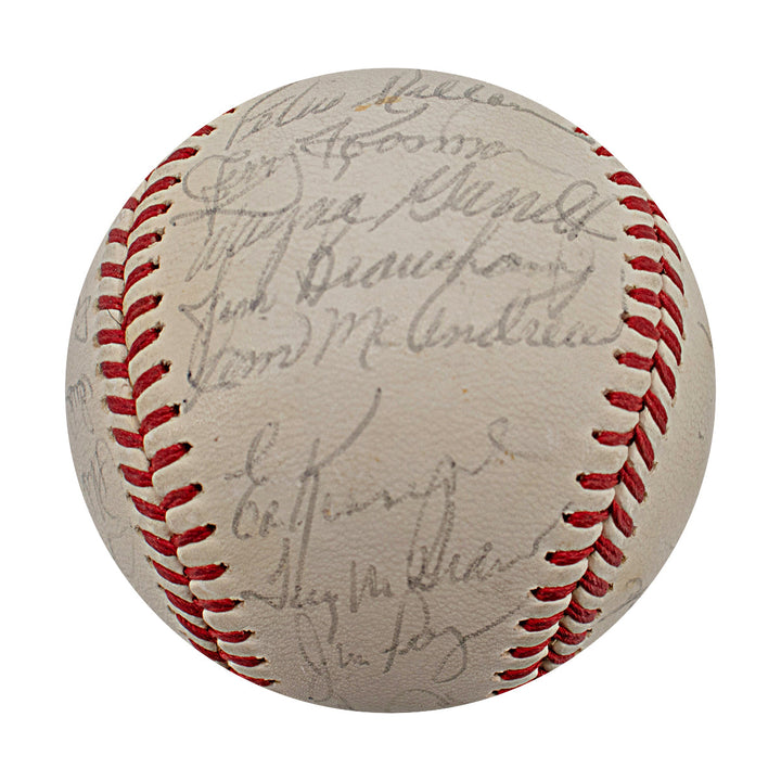 Seaver Berra Mays 1973 New York Mets 28 Signature Team Signed ONL Baseball (JSA LOA)