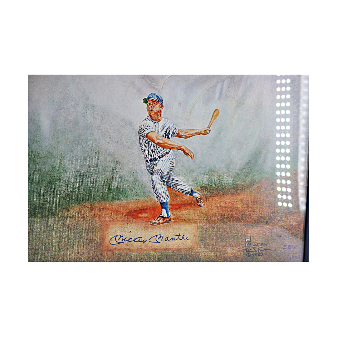 Mantle Mays Snider Yankees Giants Mets Multi Signed Litho LE LE 580/1603 JSA LOA