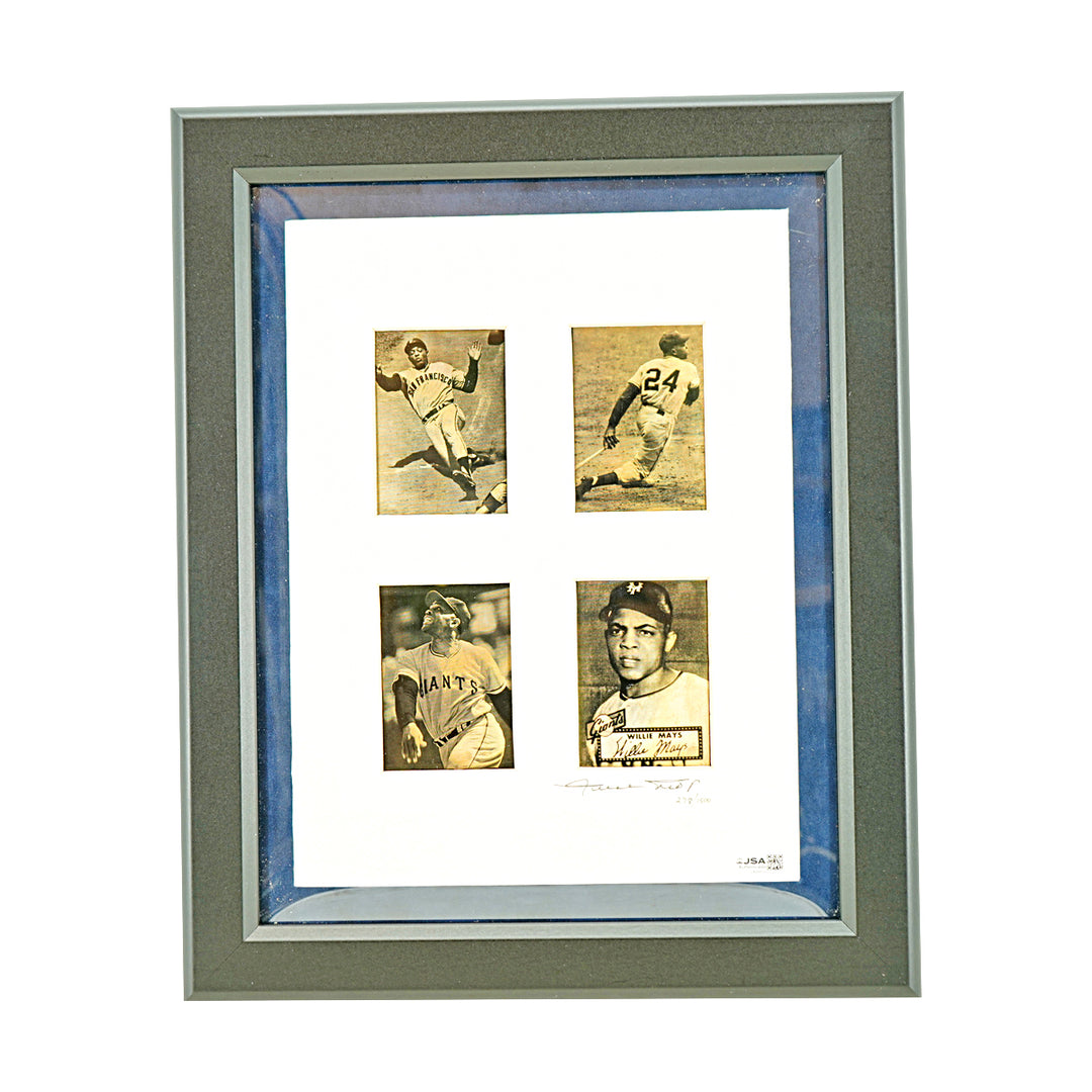 Willie Mays San Francisco Giants Autographed Framed Trading Card Collage LE 278/1500 JSA COA