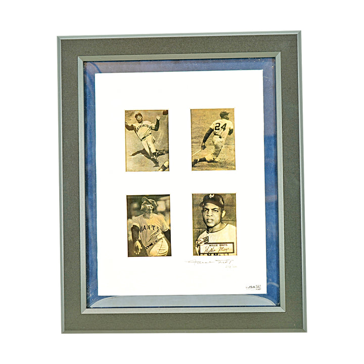 Willie Mays San Francisco Giants Autographed Framed Trading Card Collage LE 278/1500 JSA COA