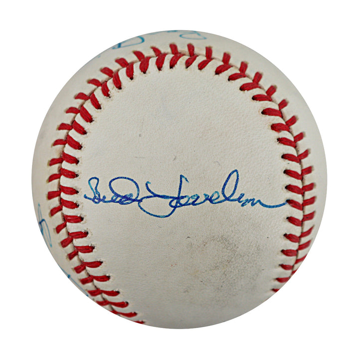 Bud Harrelson, Ed Yost, Rube Walker, Joe Pignitano New York Mets Autographed Signed ONL Baseball (JSA Auth #S59334)