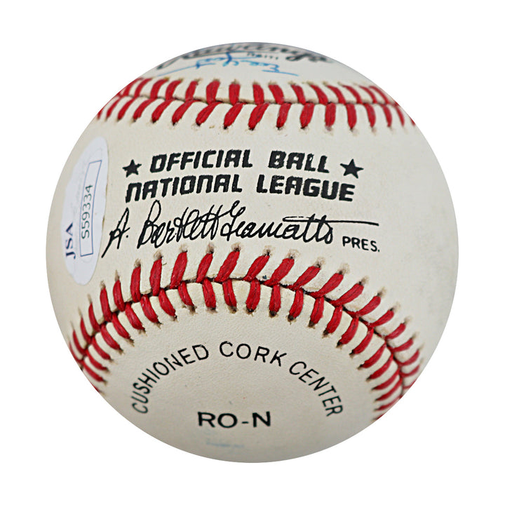 Bud Harrelson, Ed Yost, Rube Walker, Joe Pignitano New York Mets Autographed Signed ONL Baseball (JSA Auth #S59334)