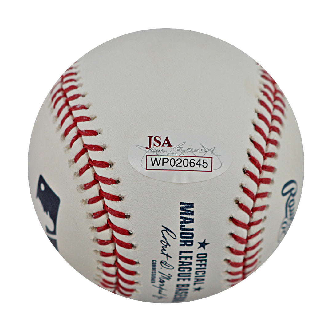 Travis d'Arnaud Mets Braves Autographed Signed OMLB Baseball (JSA Auth #WP020645)