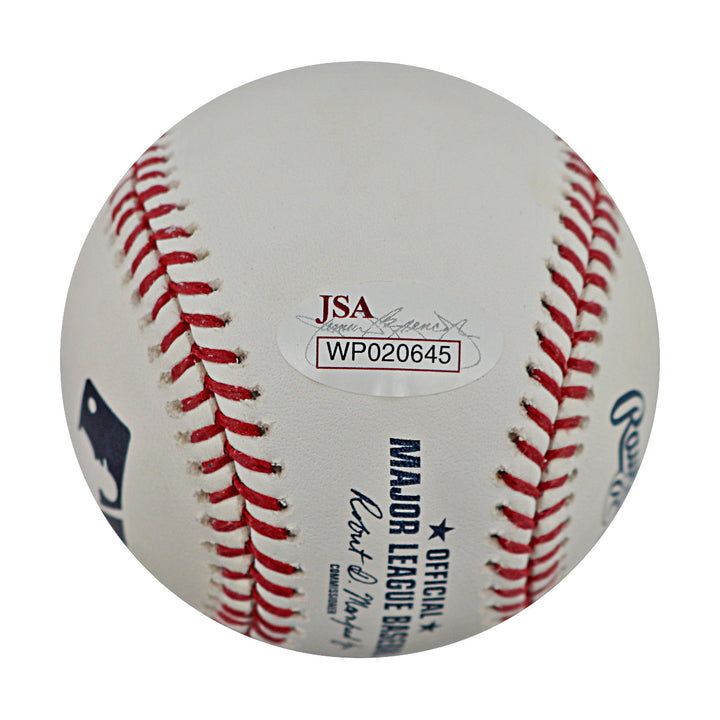 Travis d'Arnaud Mets Braves Autographed Signed OMLB Baseball (JSA Auth #WP020645)