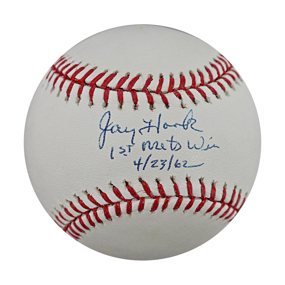 Jay Hook New York Mets Autographed Signed Inscribed OMLB Baseball (Leaf Auth #92851)
