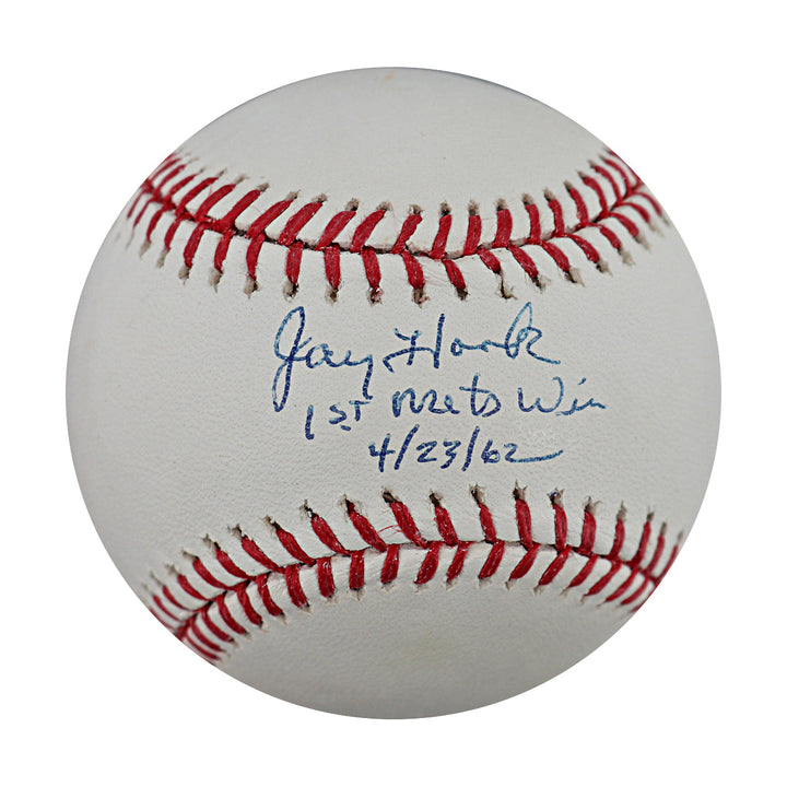 Jay Hook New York Mets Autographed Signed Inscribed OMLB Baseball (Leaf Auth #92851)