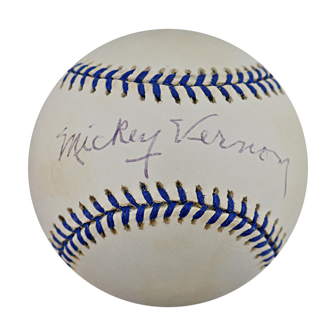 Mickey Vernon Washington Nationals Autographed Signed DiMaggio Logo Baseball (PSA Auth #Z79939)