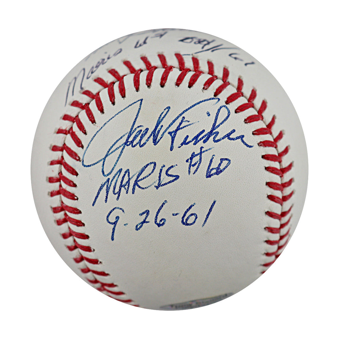 Paul Foytack, Jack Fisher & Tracy Stallard Maris Milestone Pitches Multi Signed Autographed Inscribed OMLB Baseball (Stallard Enterprises Holo #1238)