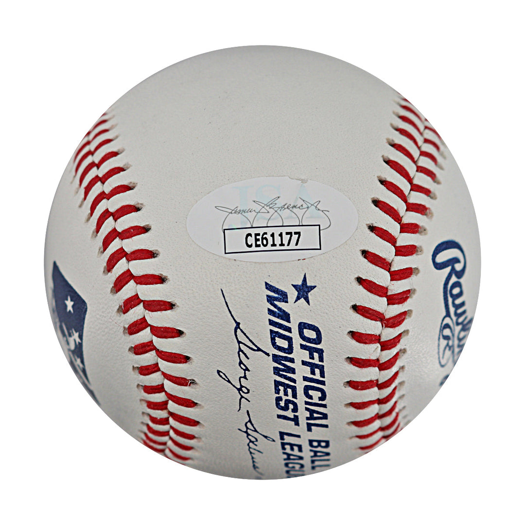 Omar Vizquel Cleveland Guardians Autographed Signed Official Midwest League Baseball (JSA COA #CE61177)