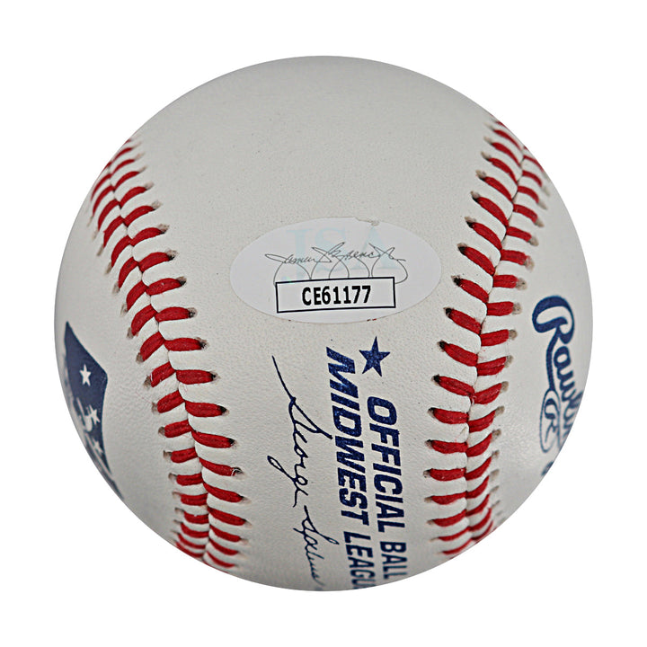 Omar Vizquel Cleveland Guardians Autographed Signed Official Midwest League Baseball (JSA COA #CE61177)