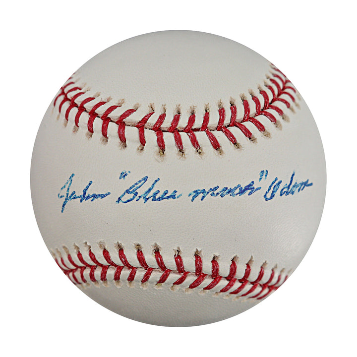 John Odom Oakland Athletics Autographed Signed Inscribed OMLB Baseball (JSA COA #CE61284)