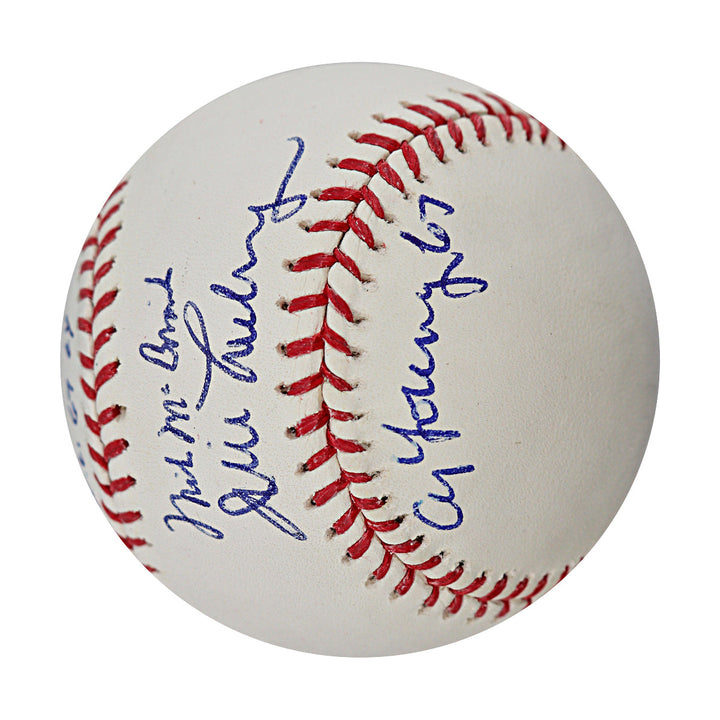 Jim Lonborg & Mike McCormick Giants Sox Autographed Signed Inscribed OMLB Baseball (JSA COA #CE61262)