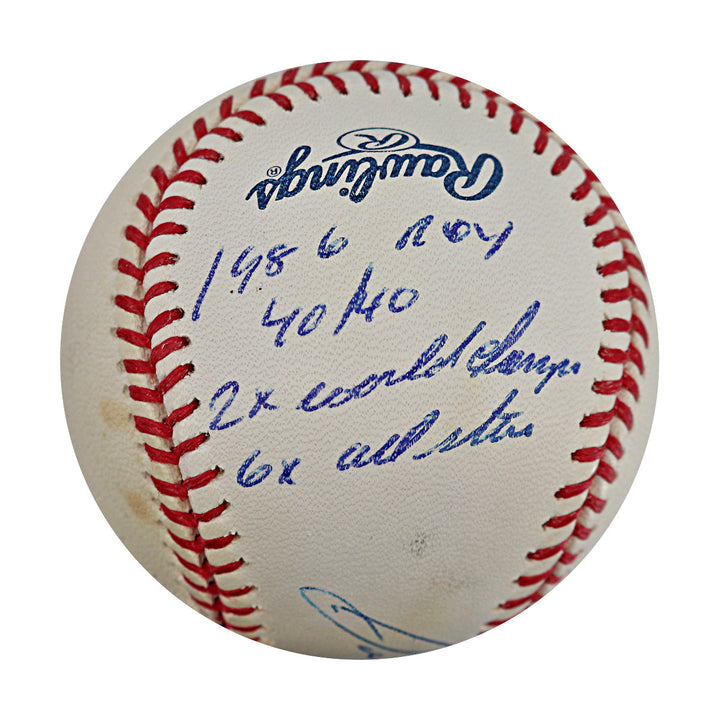 Jose Canseco Oakland Athletics Autographed Signed Inscribed OMLB Baseball (JSA COA #CE61308)