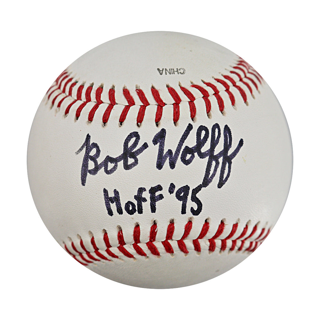 Bob Wolff Commentator Autographed Signed Inscribed Official Baseball (JSA COA)
