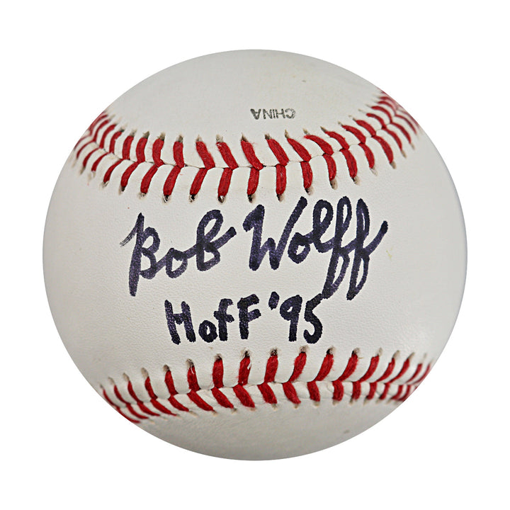 Bob Wolff Commentator Autographed Signed Inscribed Official Baseball (JSA COA)